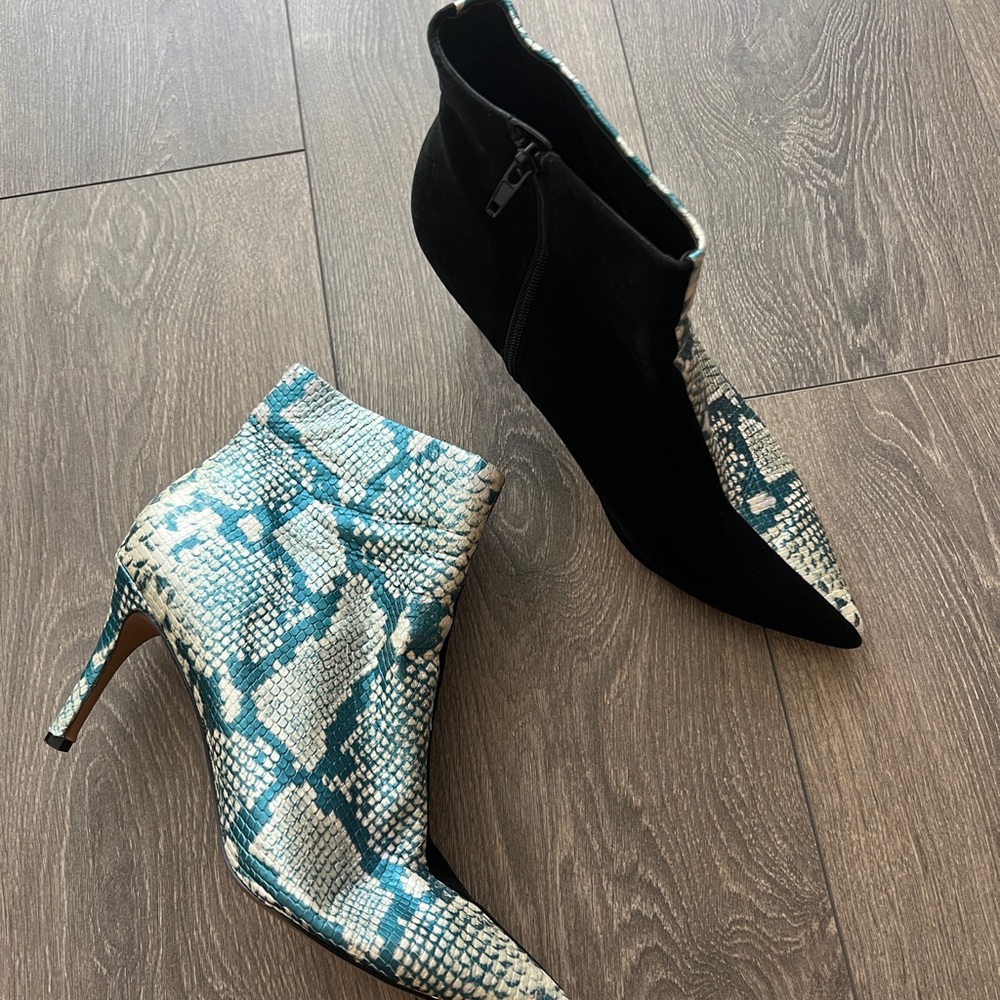 Black and Blue Snakeskin Women's Ankle Boots Something Navy x Nordstrom